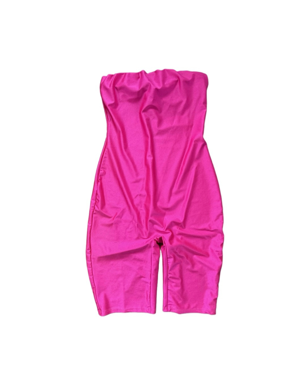 Charlotte Russe Hot Pink Y2K Tube Top Biker Romper